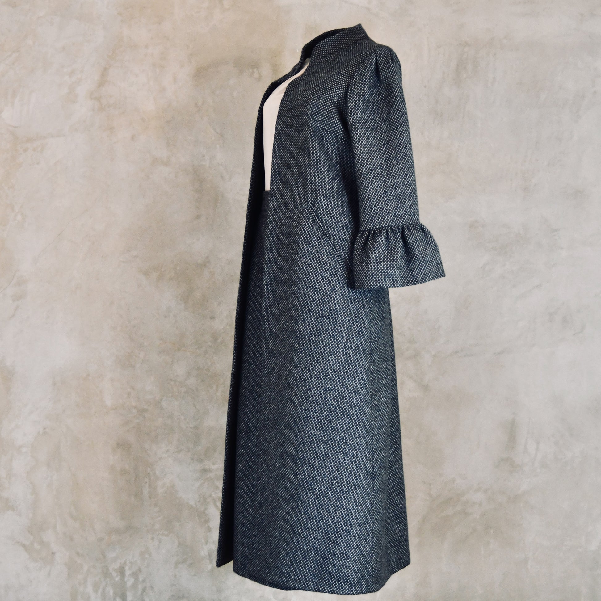 the brett coat in blue tiger eye tweed image 9