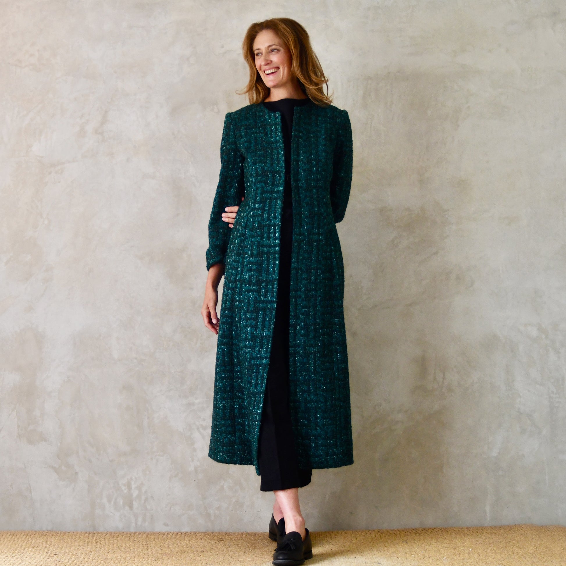 biffin in emerald metallic boucle image 6