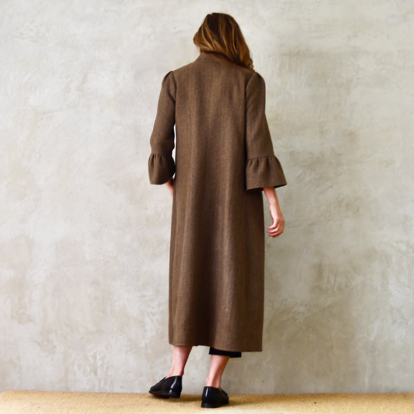 the delany coat in cashmere-lambswool herringbone flannel image 4