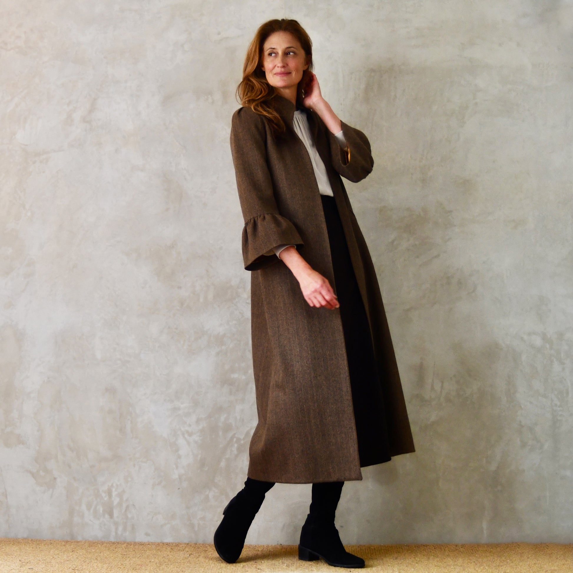 the delany coat in cashmere-lambswool herringbone flannel image 2
