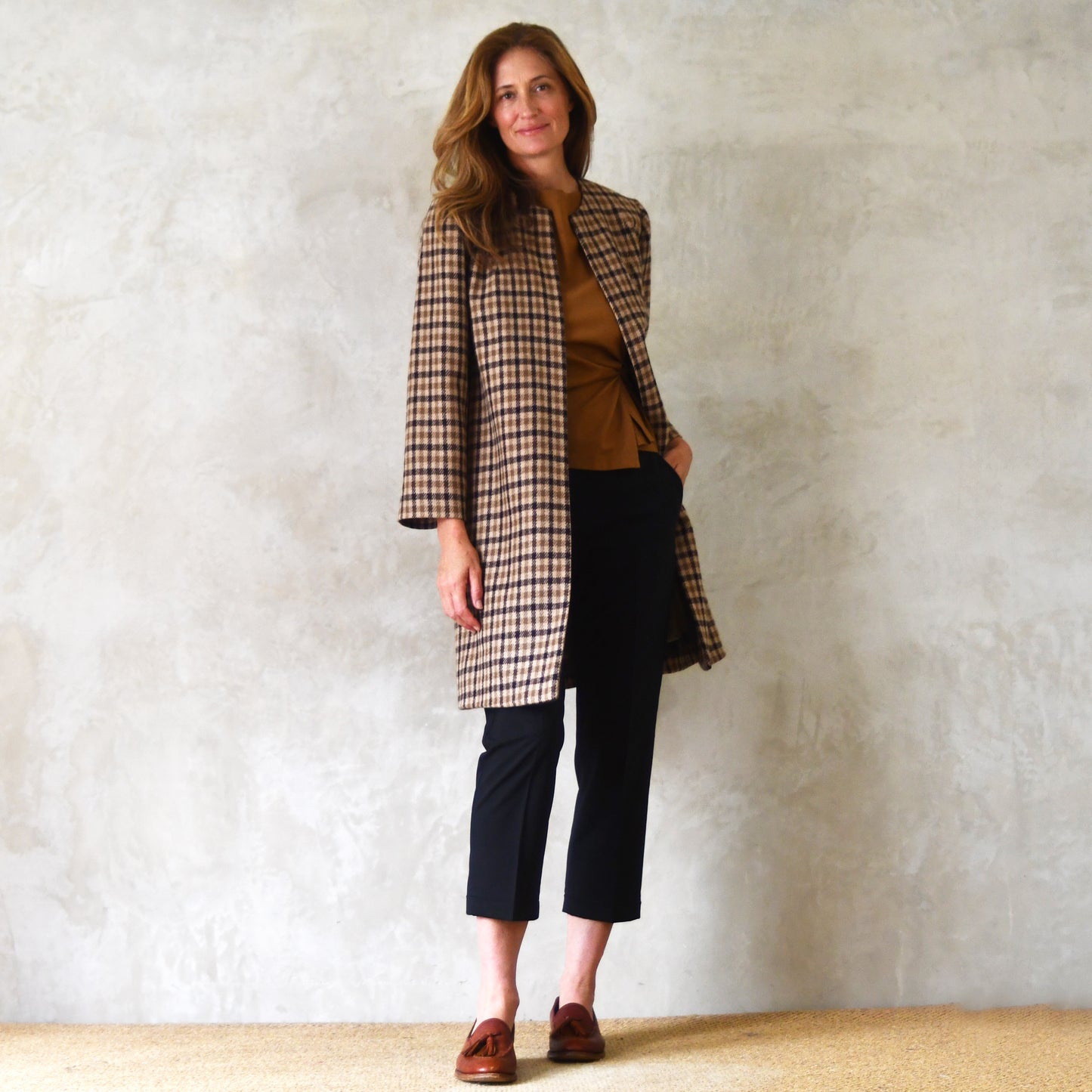 the garnett coat in fox flannel gunclub check image 2