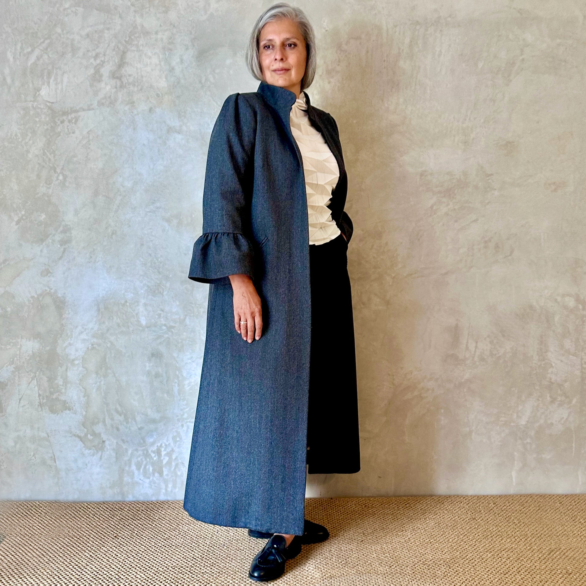 the brett coat in cashmere-lambswool herringbone flannel image 5