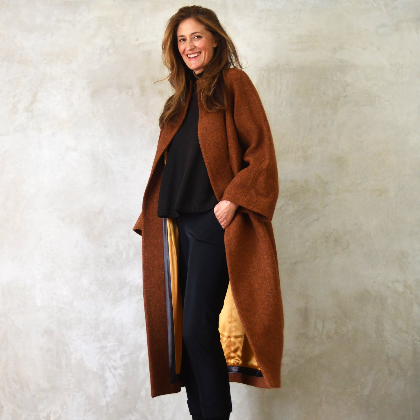 the long frink in russet lovat tweed image 8