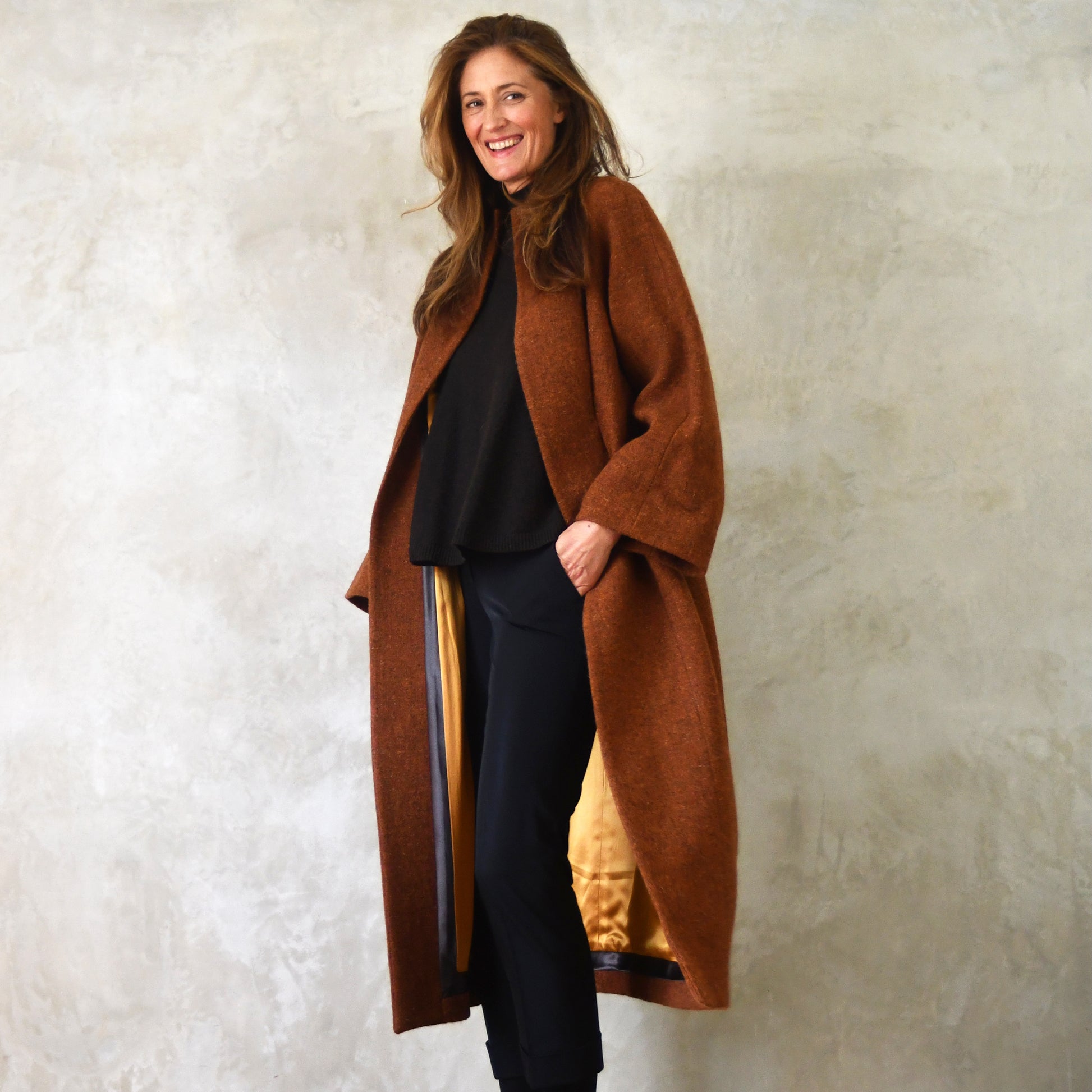 the long frink in russet lovat tweed image 8