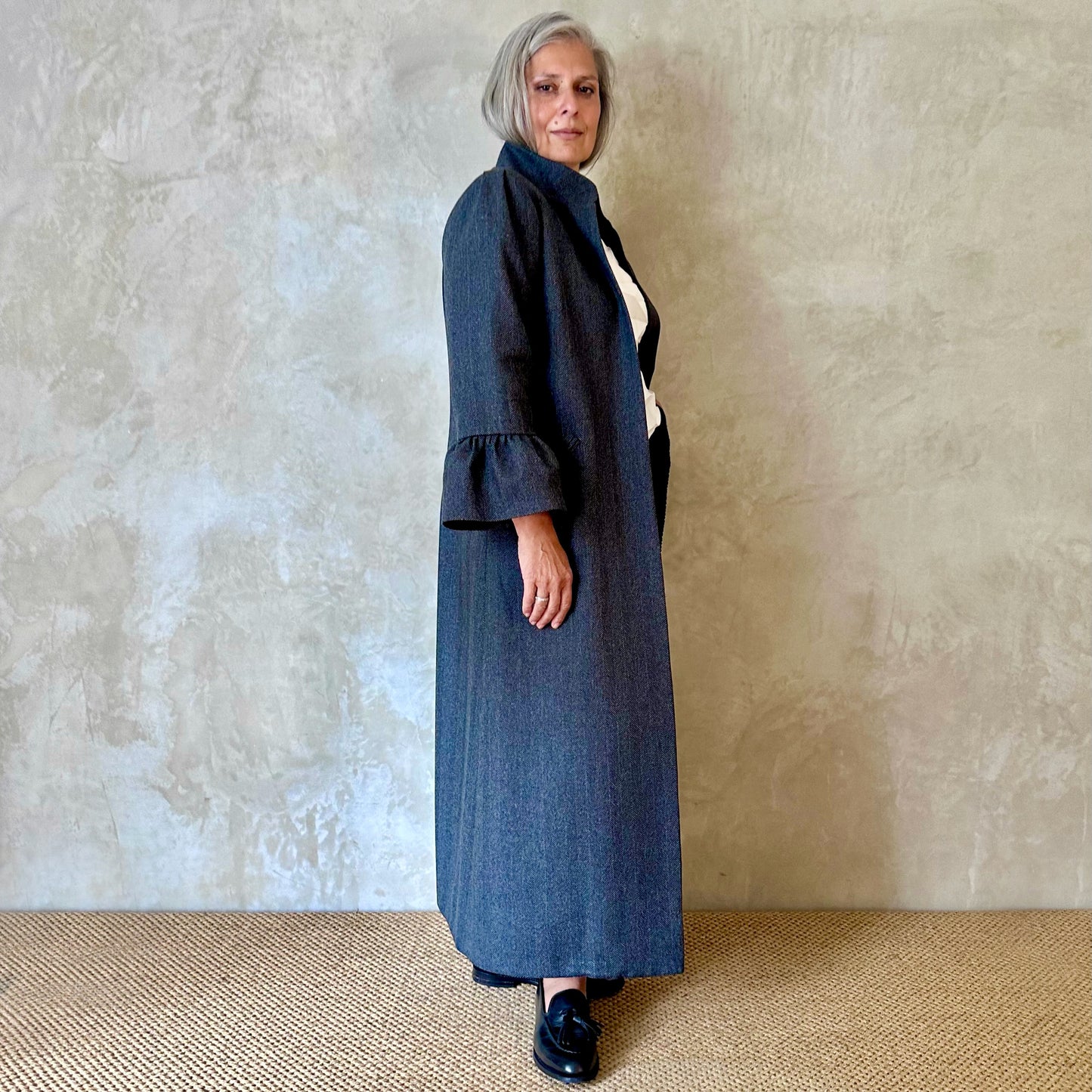 the brett coat in cashmere-lambswool herringbone flannel image 7