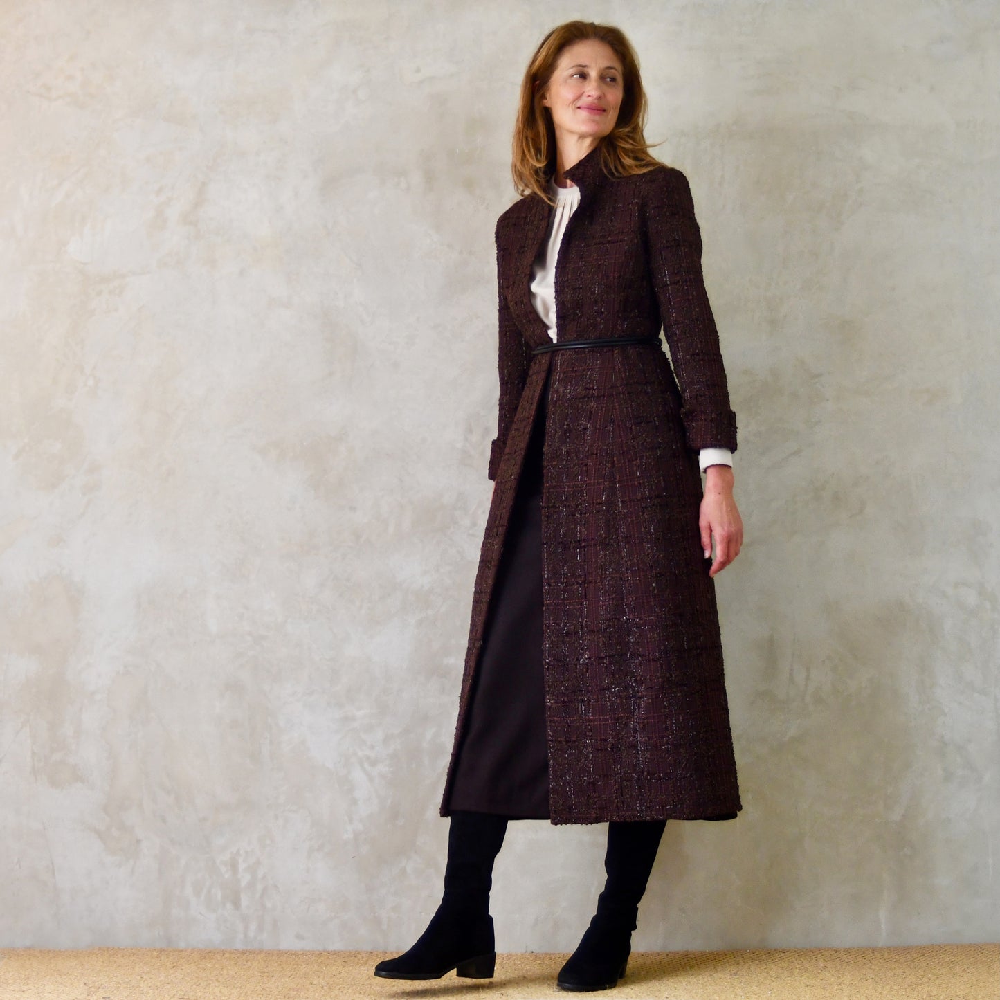 The Biffin in Chocolate Brown Boucle