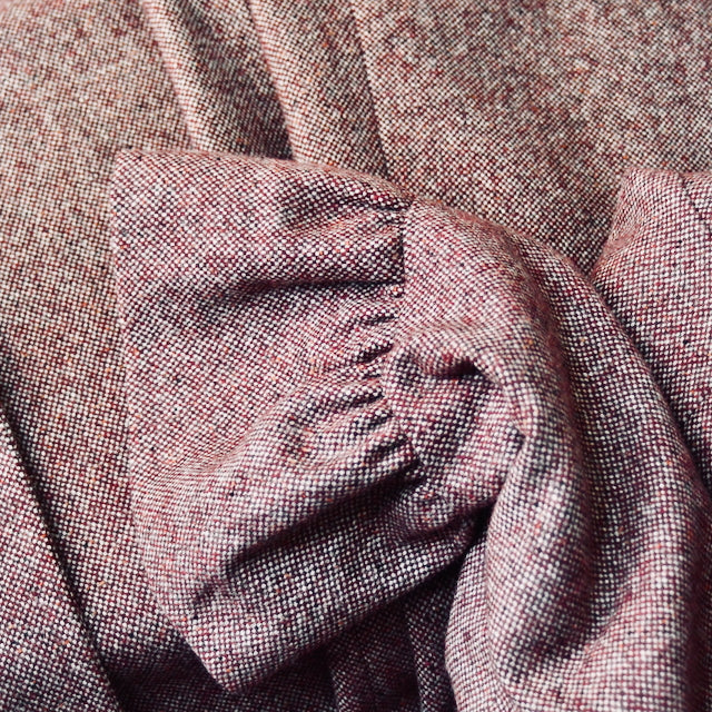 The Brett Coat in Wine Hopsack Tweed