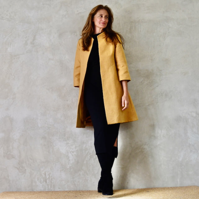 The Ganz Coat in Gold Weave Brocade