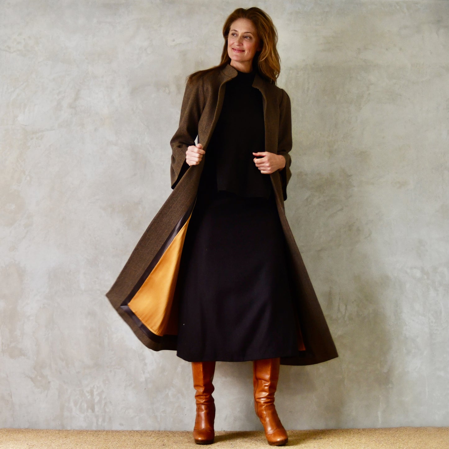 the delany coat in cashmere-lambswool herringbone flannel image 8