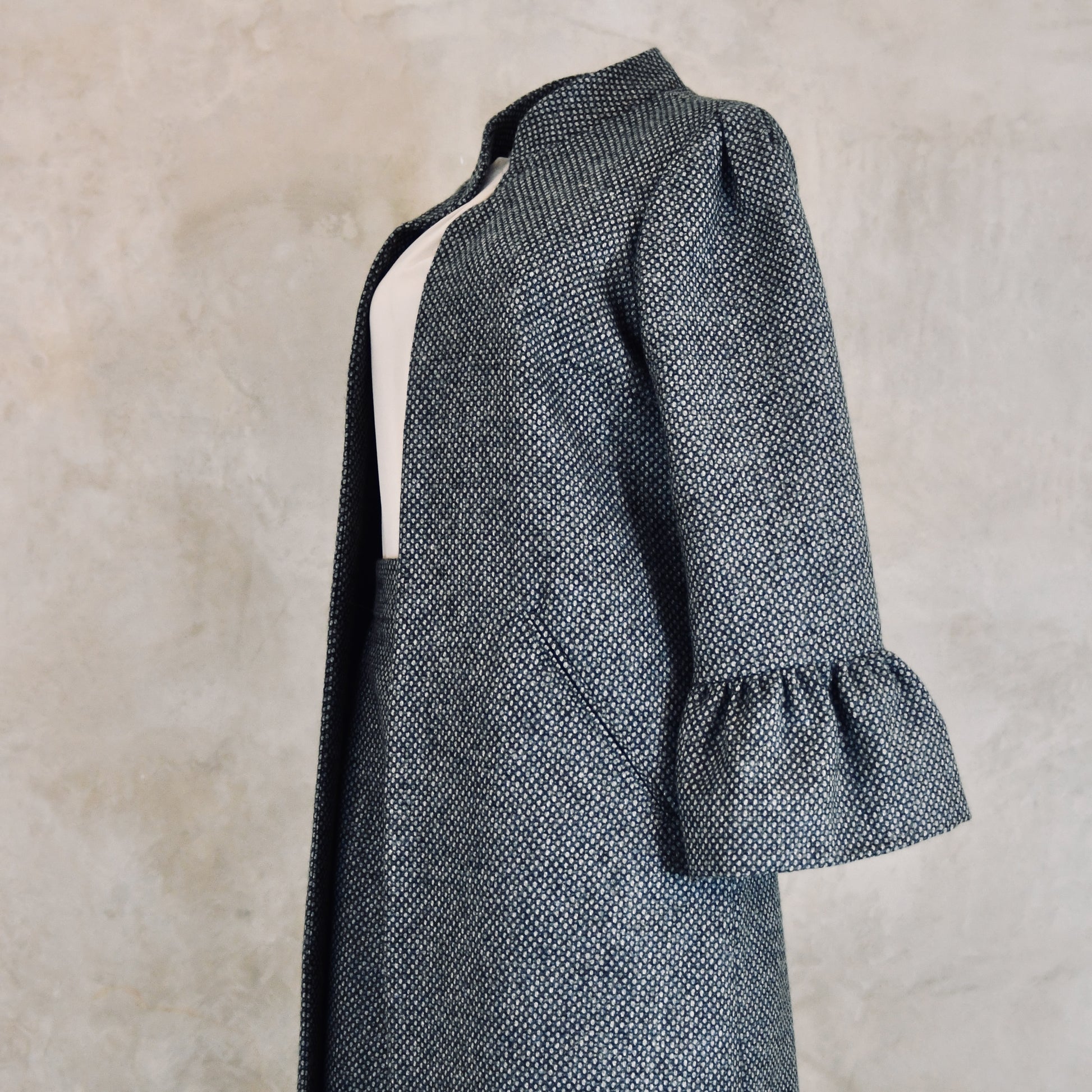 the brett coat in blue tiger eye tweed image 8