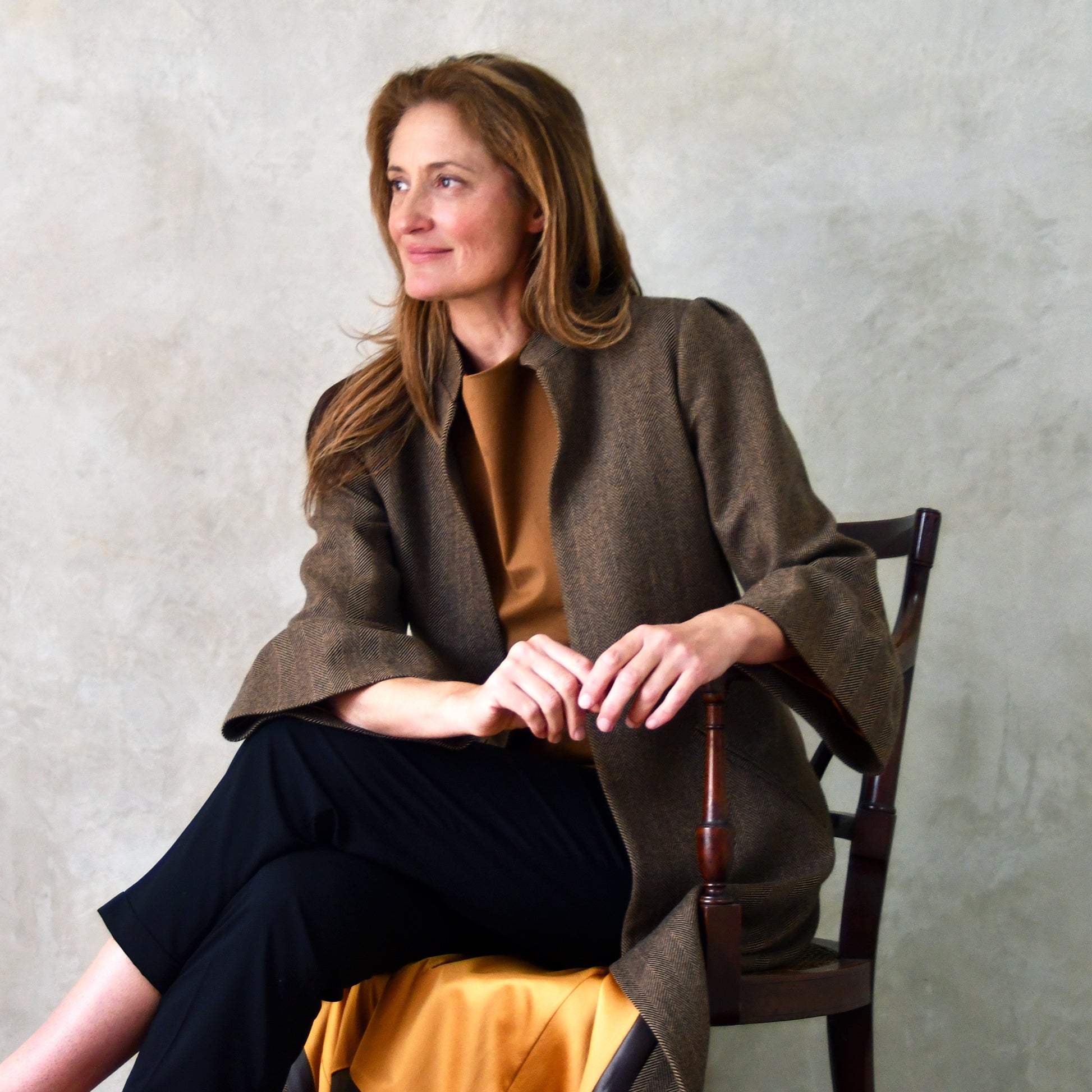 the delany coat in cashmere-lambswool herringbone flannel image 12