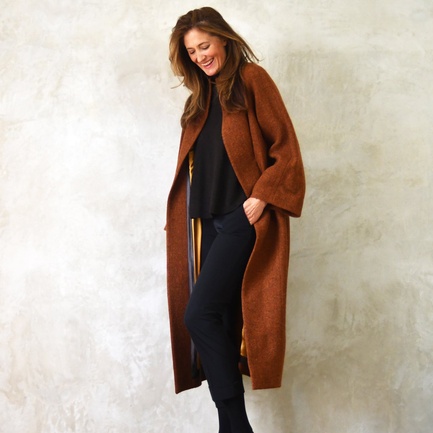the long frink in russet lovat tweed image 9