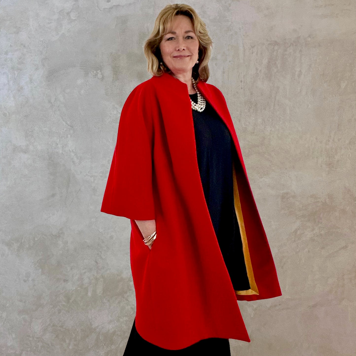 the frink in bright scarlet merino flannel image 7