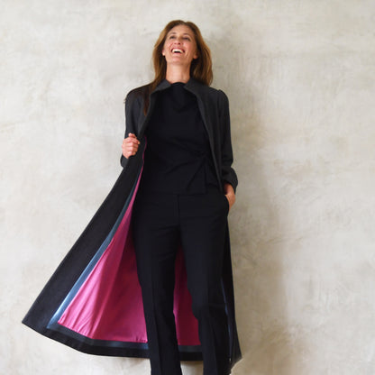 the delany coat in charcoal cashmere-lambswool herringbone flannel image 4