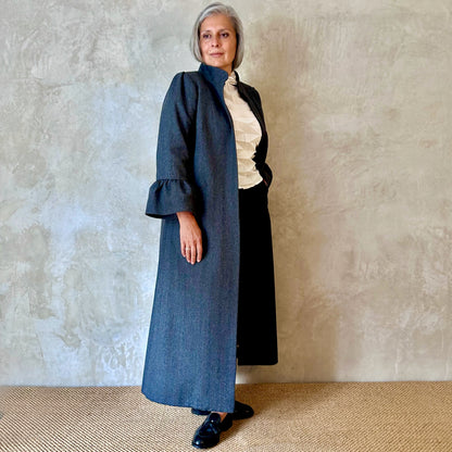 the brett coat in cashmere-lambswool herringbone flannel image 0