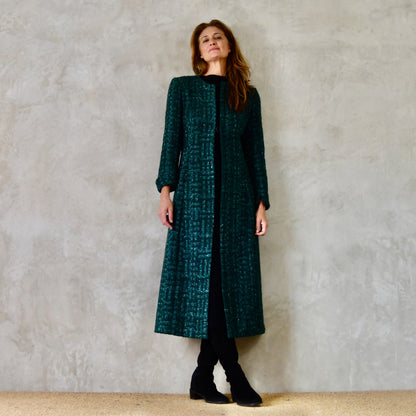 biffin in emerald metallic boucle image 5