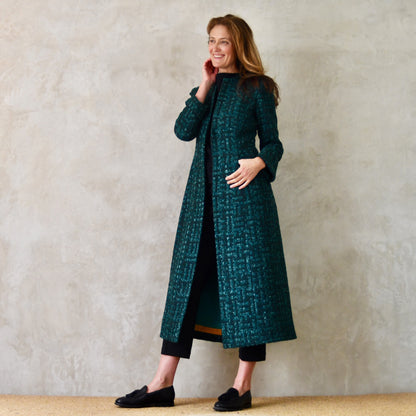 biffin in emerald metallic boucle image 4