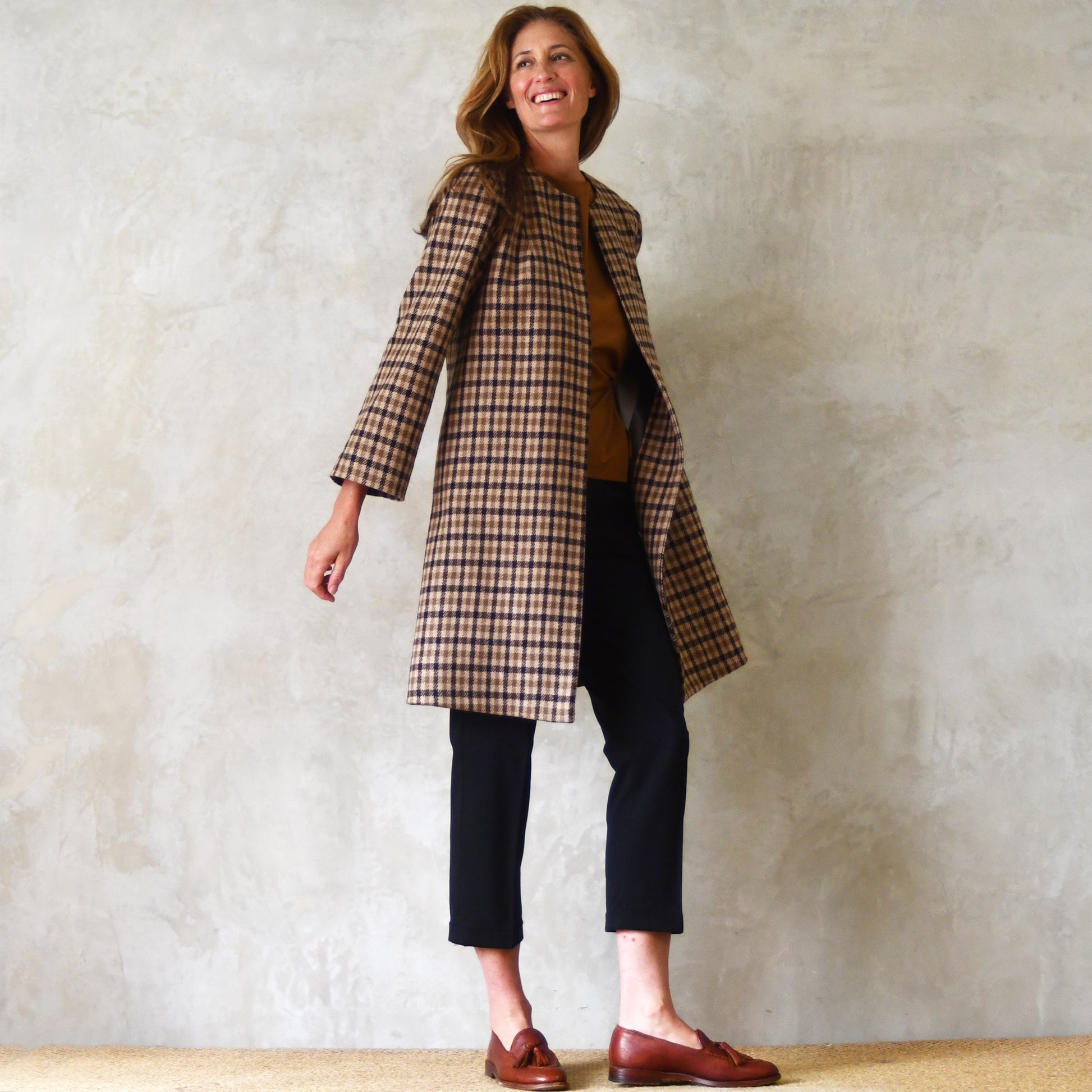 the garnett coat in fox flannel gunclub check image 1