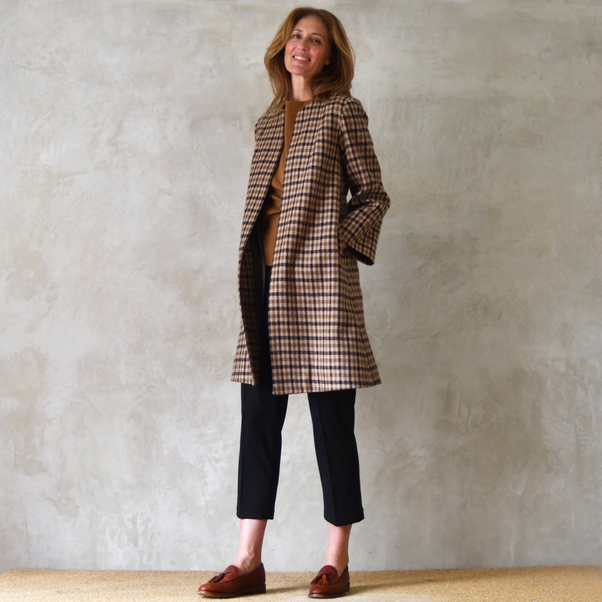 the garnett coat in fox flannel gunclub check image 8