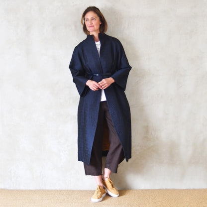 10 – The Long Frink in Dark Navy Bubble Brocade