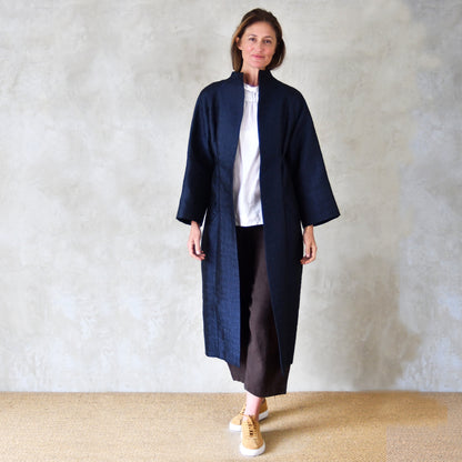 10 – The Long Frink in Dark Navy Bubble Brocade