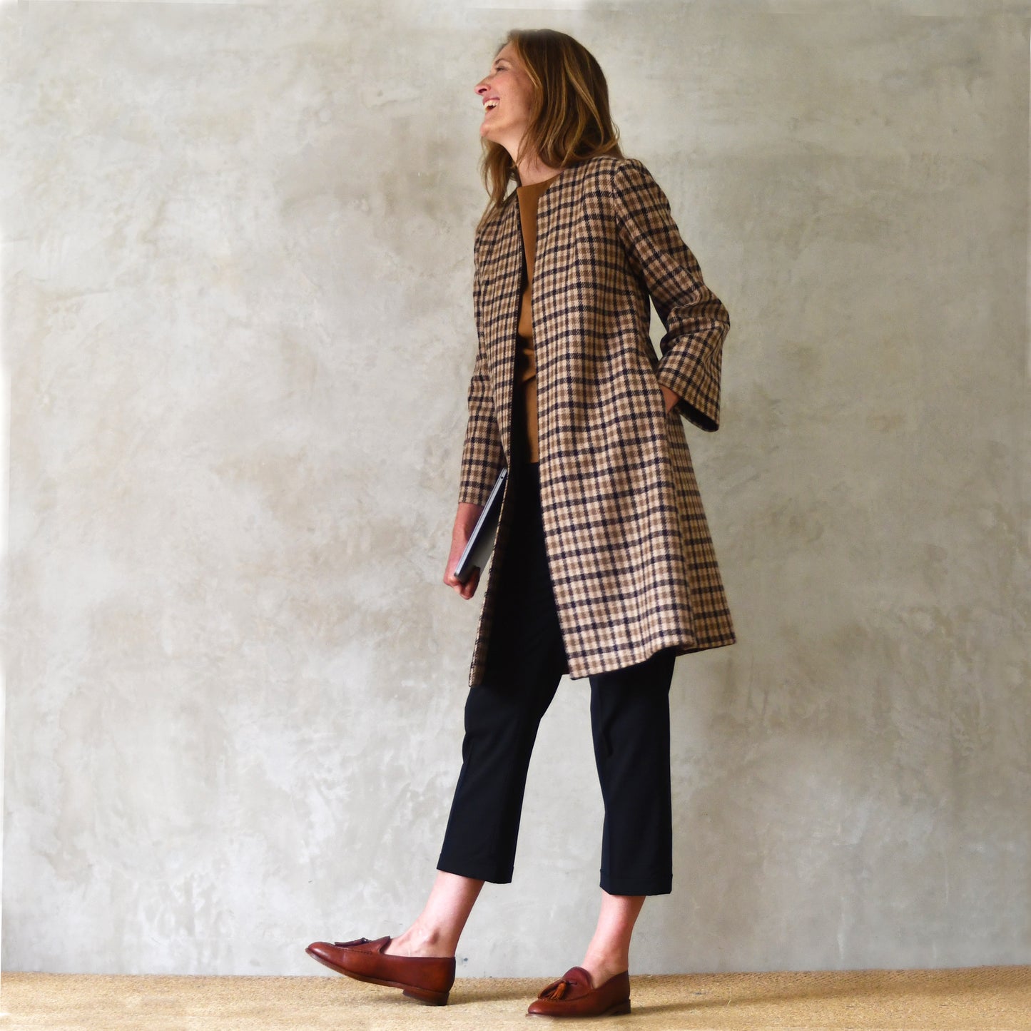 the garnett coat in fox flannel gunclub check image 7