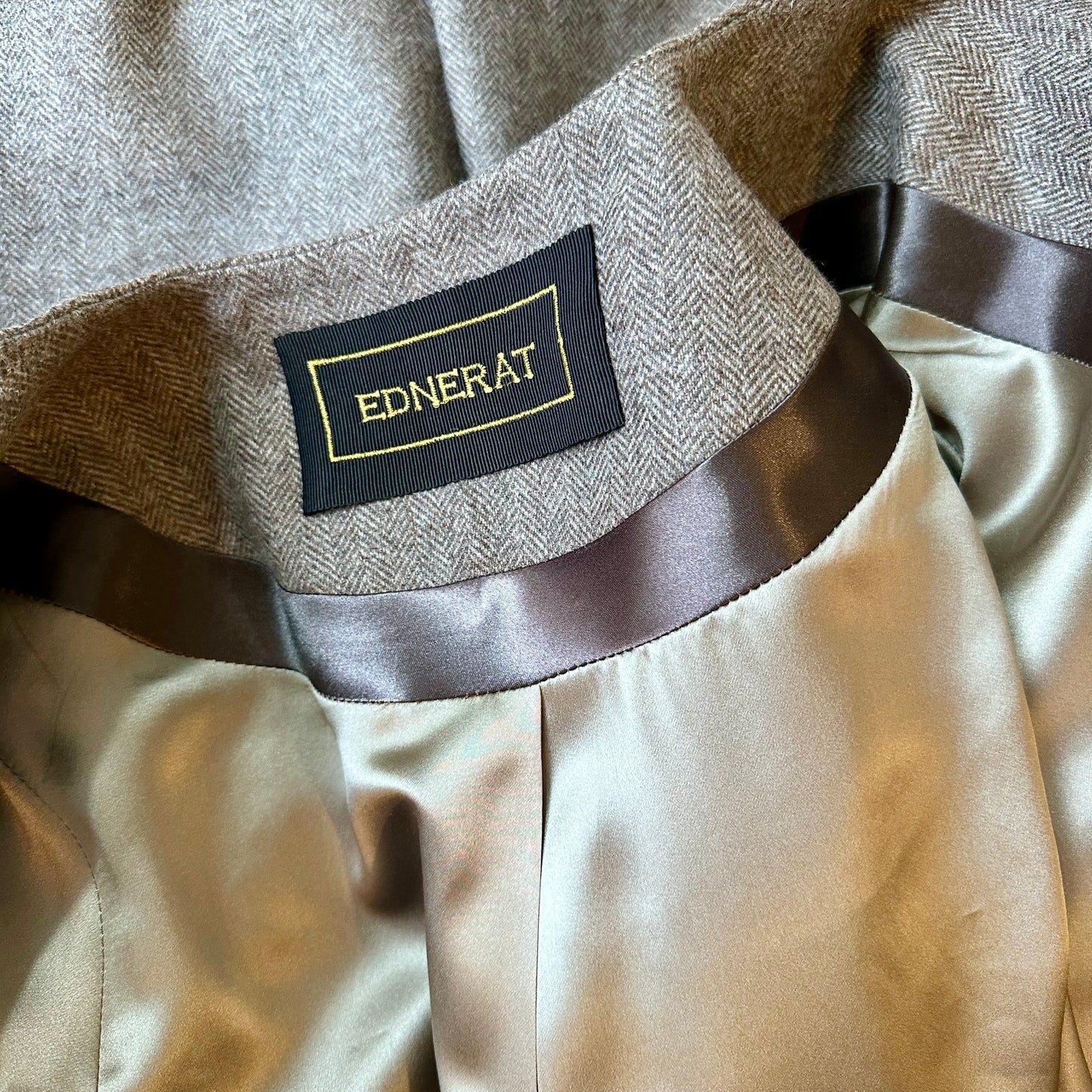 the john coat in fawn merino herringbone flannel image 8