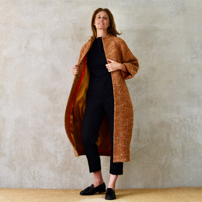 the long frink in burnt orange wool boucle image 7
