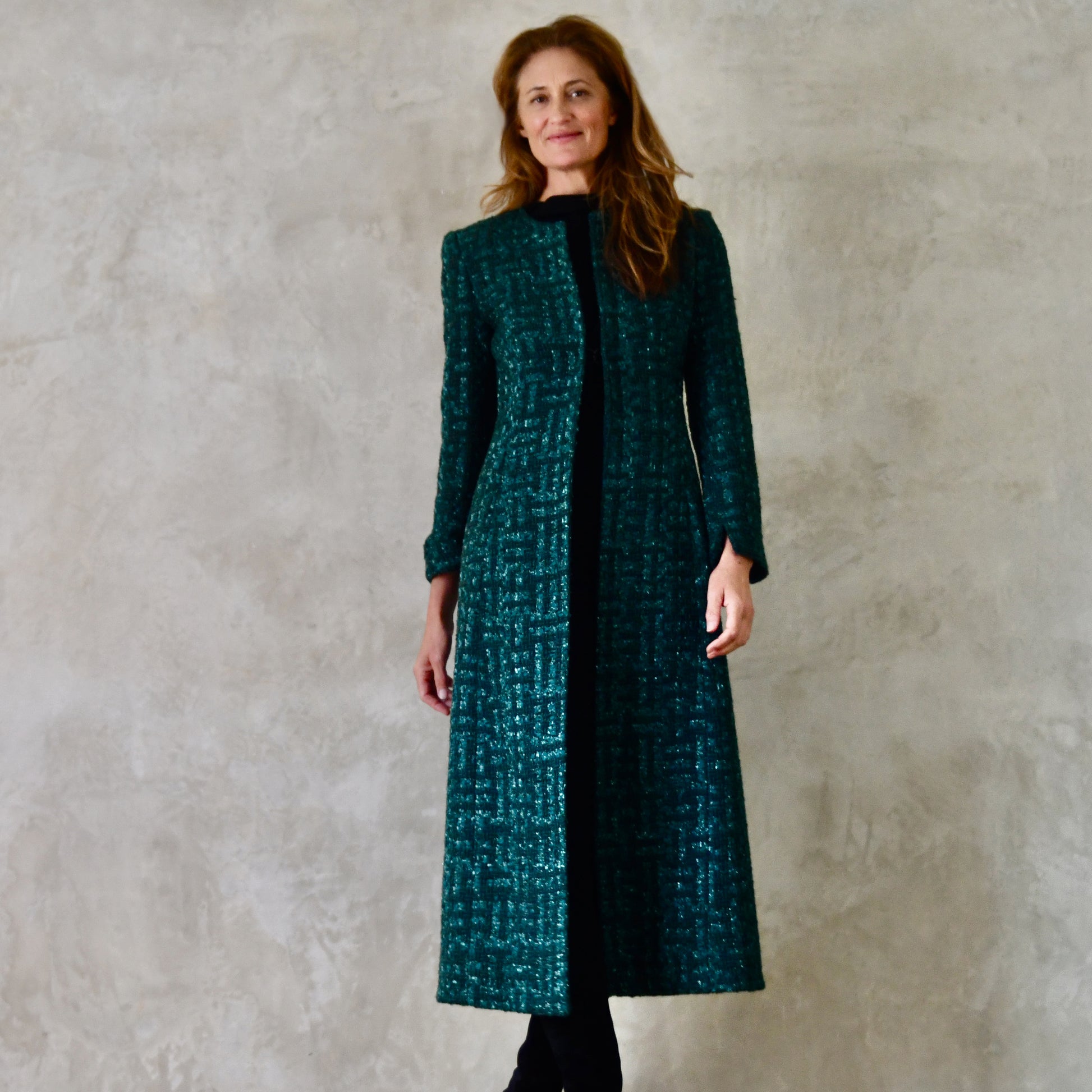 biffin in emerald metallic boucle image 8