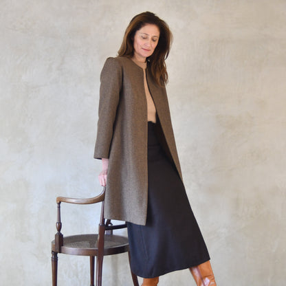 the john coat in lambswool-cashmere mix herringbone image 0