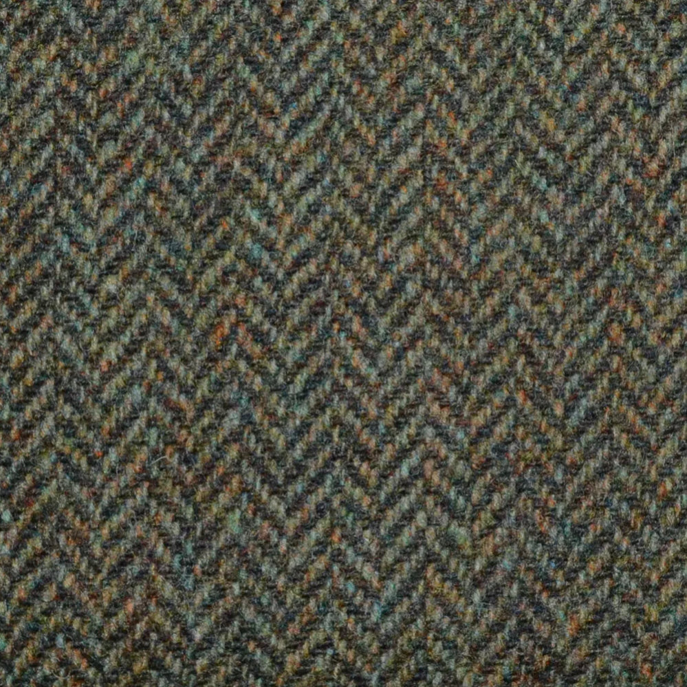 the brett coat in deep sage green lambswool herringbone tweed image 7