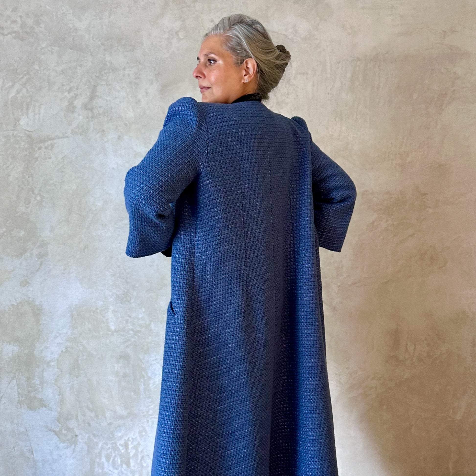 the burlison in iridescent blue boucle image 1